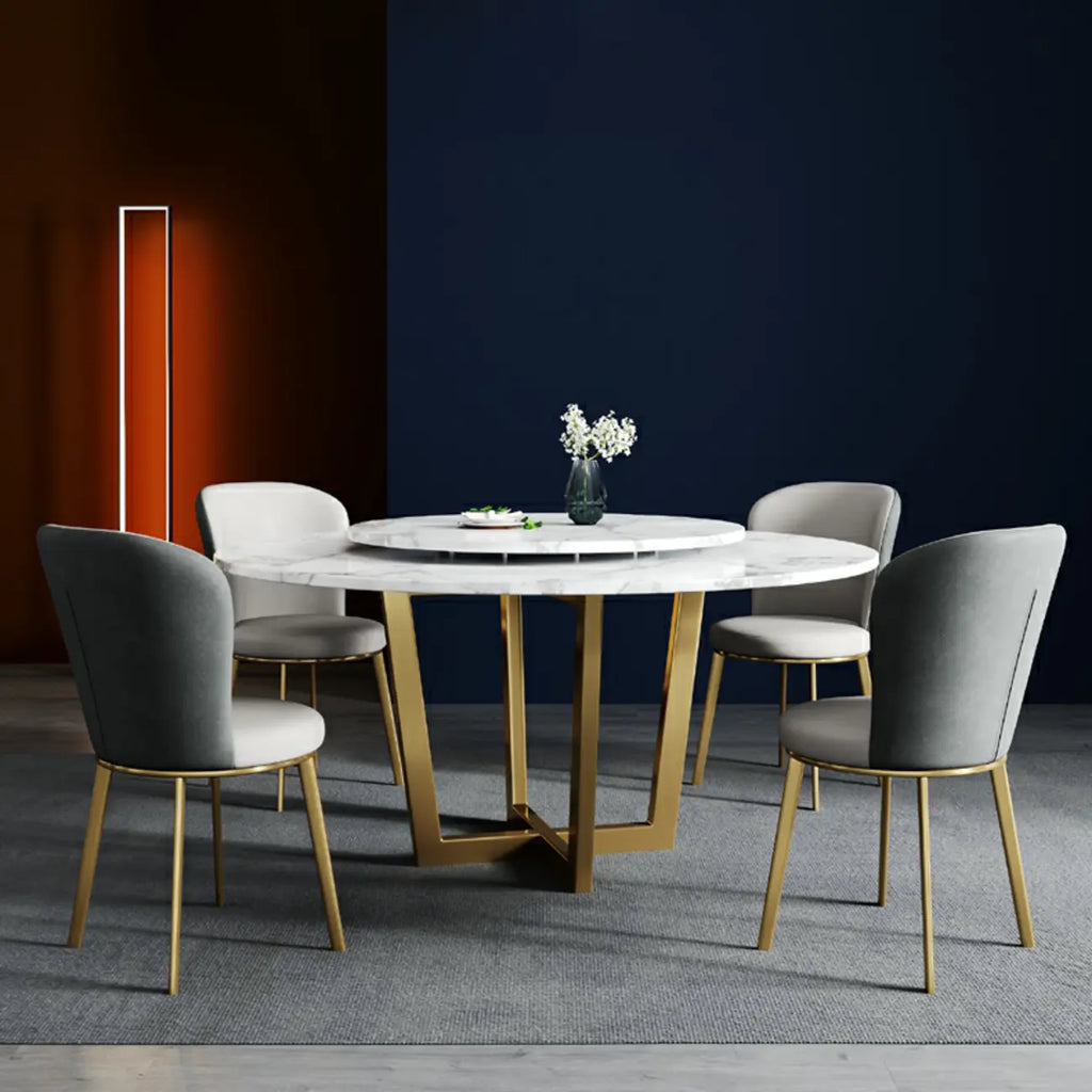 Sleek Gold Legs Faux Leather Upholstered Dining Chair