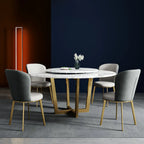 Sleek Gold Legs Faux Leather Upholstered Dining Chair