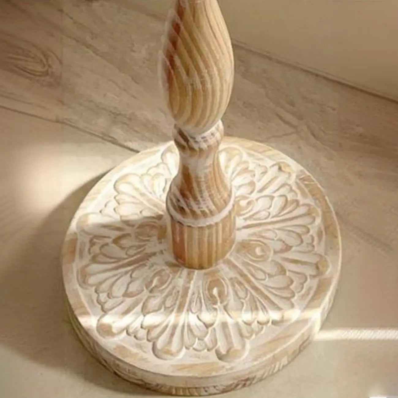 Living Room Retro Round Light Wood End Table