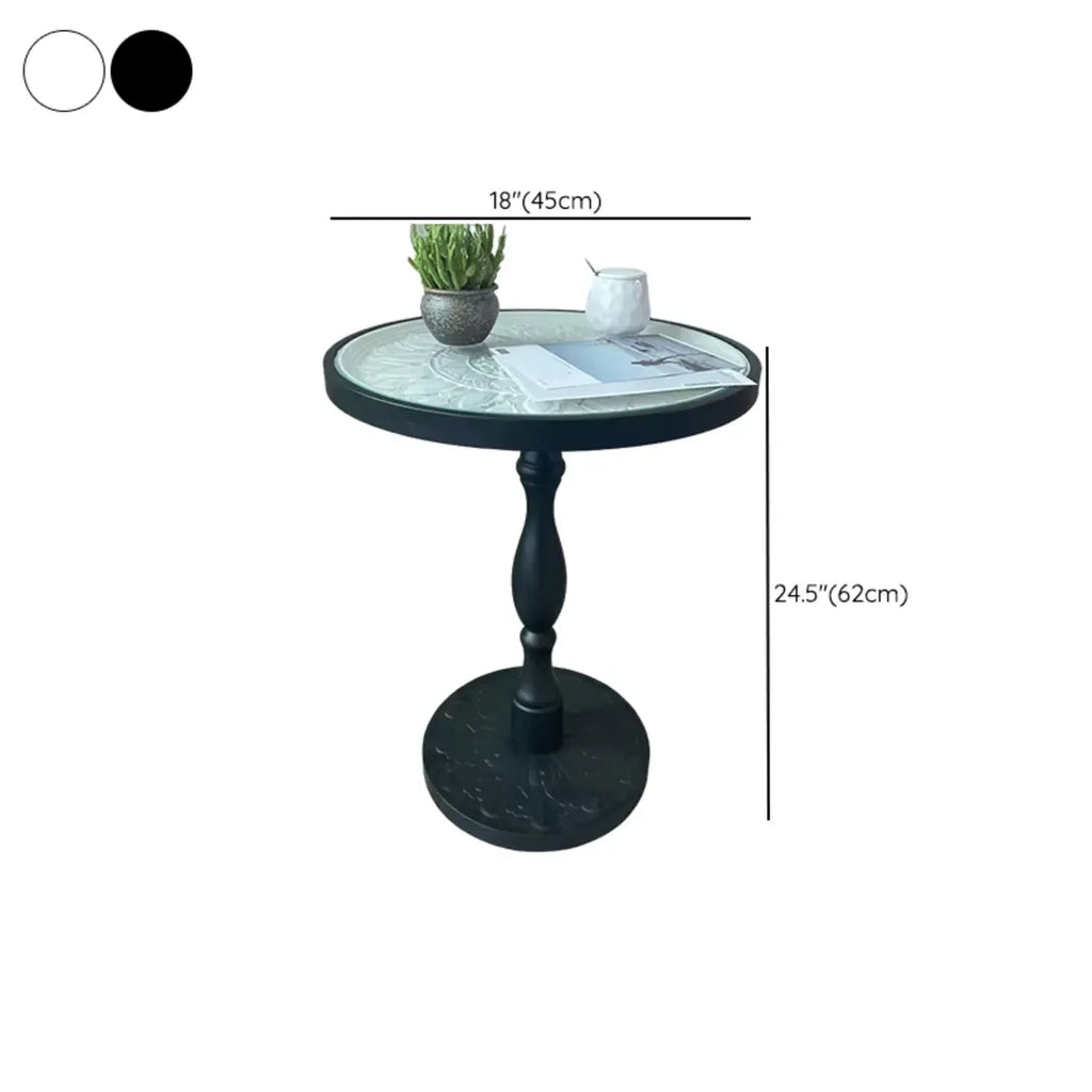 Living Room Retro Round Light Wood End Table