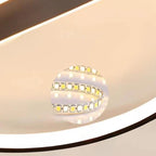 3-Light Circle Flush Mount Ceiling Light with Remote Control