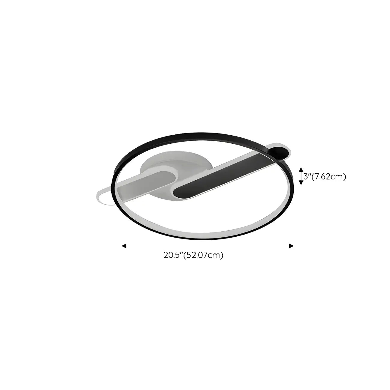 3-Light Circle Flush Mount Ceiling Light with Remote Control