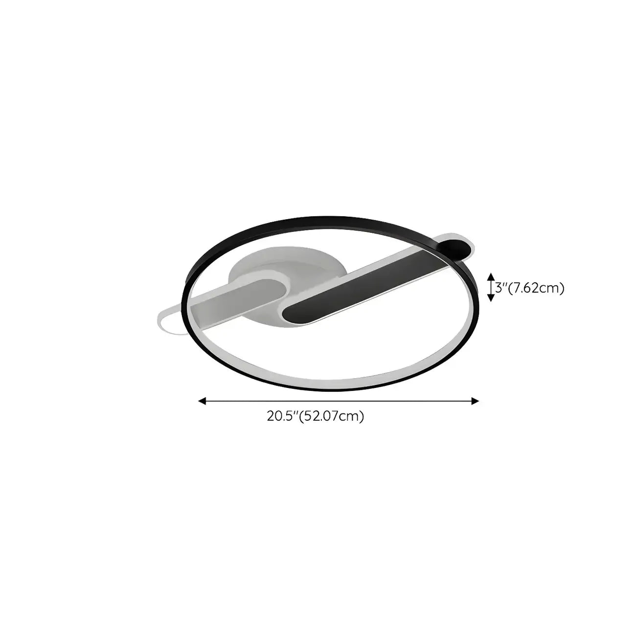 3-Light Circle Flush Mount Ceiling Light with Remote Control