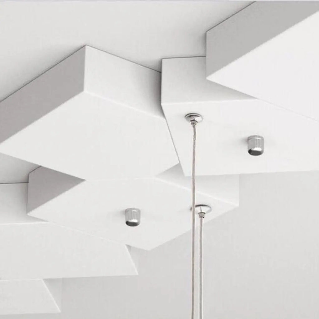 White Cube Modern Island Pendant Light, Adjustable