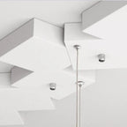 White Cube Modern Island Pendant Light, Adjustable