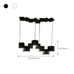 White Cube Modern Island Pendant Light, Adjustable