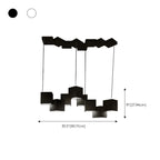 White Cube Modern Island Pendant Light, Adjustable