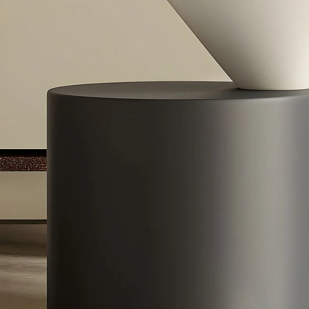 Minimalist Small Round Oak Wood End Table for Living Room