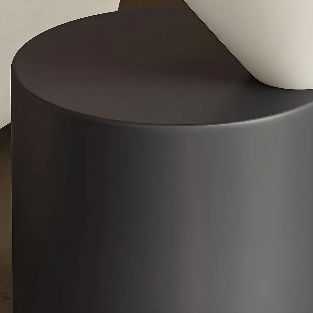Minimalist Small Round Oak Wood End Table for Living Room
