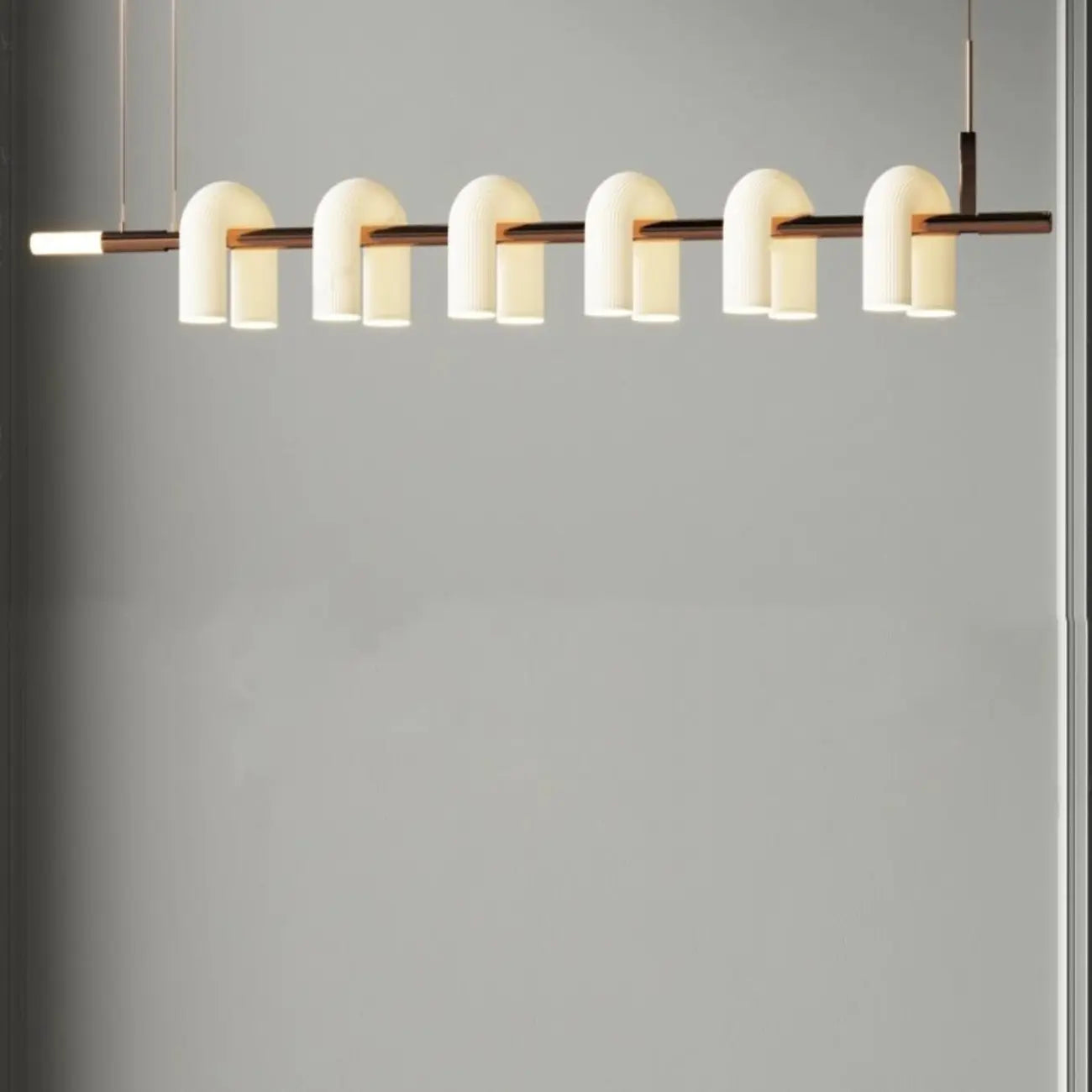 6-Light Modern Geometric LED Island Pendant Light for Kitchen