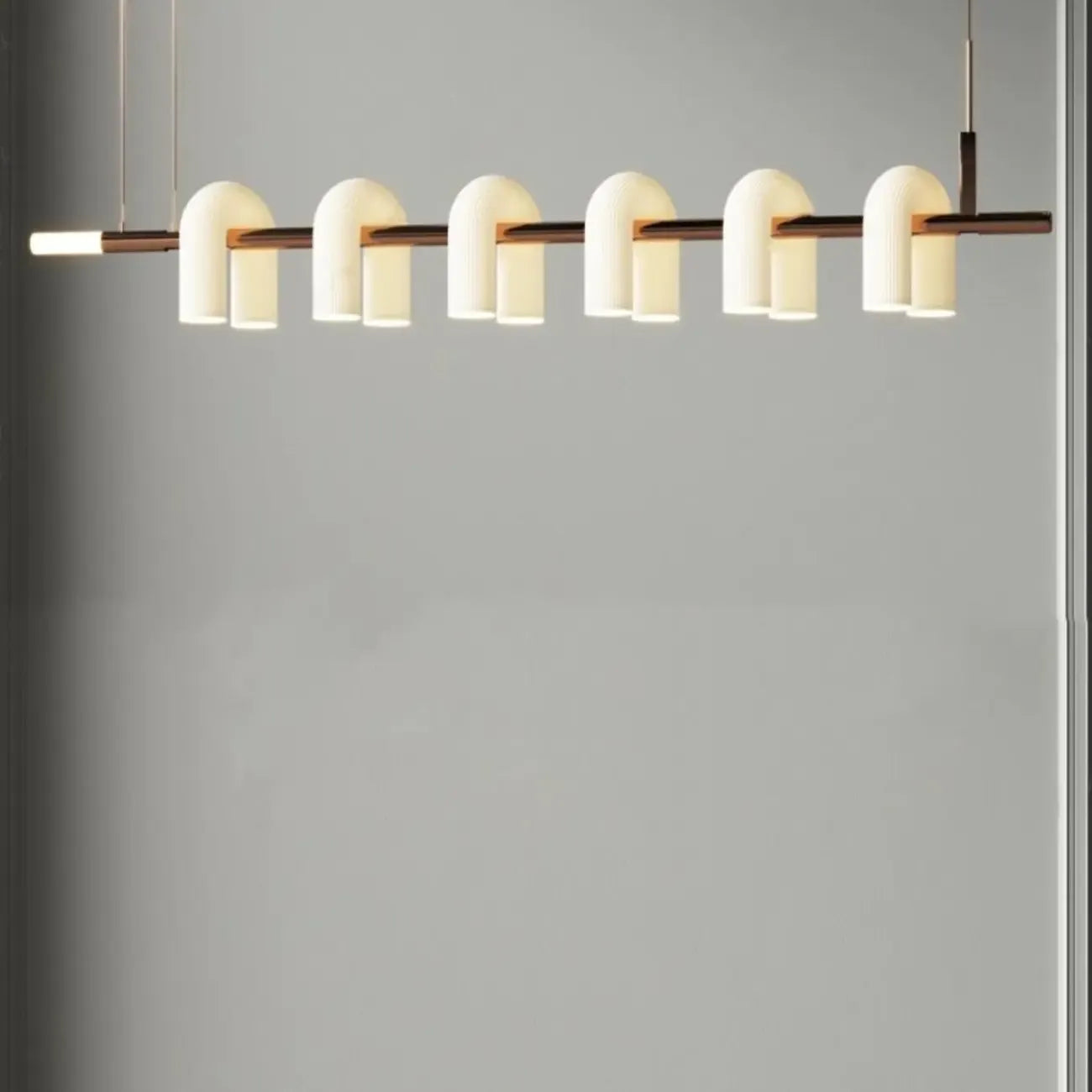 6-Light Modern Geometric LED Island Pendant Light for Kitchen
