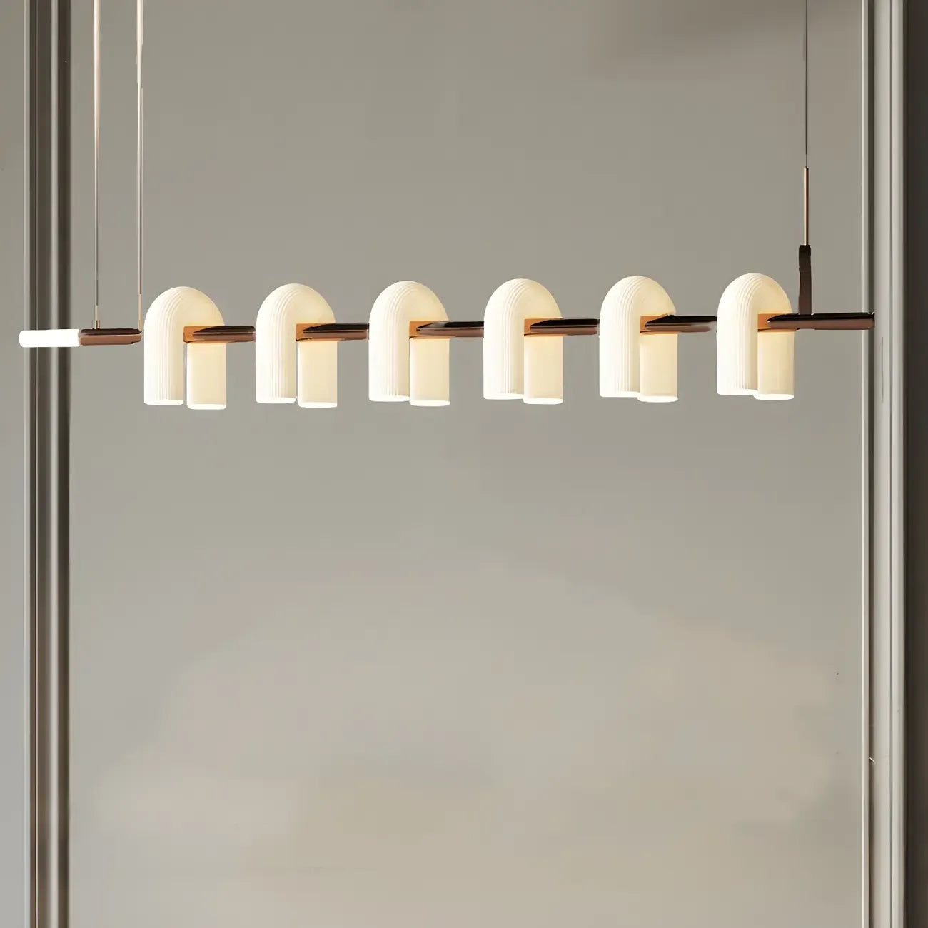 6-Light Modern Geometric LED Island Pendant Light for Kitchen