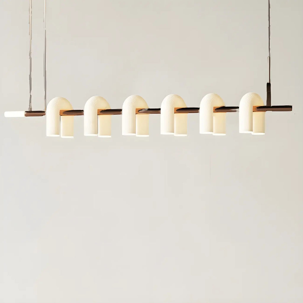 6-Light Modern Geometric LED Island Pendant Light for Kitchen