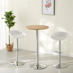 Minimalist Wood Metal Round Bar Tables