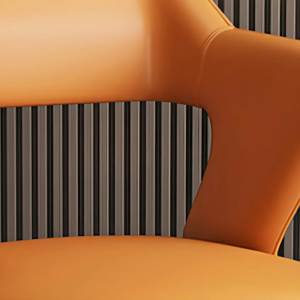 Modern Armchair Open Back Faux Leather Dining Chair