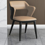 Modern Armchair Open Back Faux Leather Dining Chair
