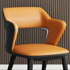 Modern Armchair Open Back Faux Leather Dining Chair