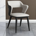 Modern Armchair Open Back Faux Leather Dining Chair