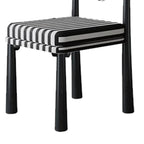 Upholstered Black Armless Striped Dining Chair
