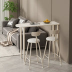 Free Form Modern White Stone Top Bar Table with Iron Frame