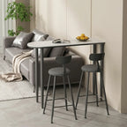 Free Form Modern White Stone Top Bar Table with Iron Frame