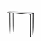 Free Form Modern White Stone Top Bar Table with Iron Frame