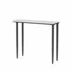 Free Form Modern White Stone Top Bar Table with Iron Frame