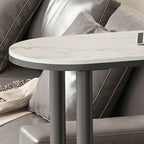 Free Form Modern White Stone Top Bar Table with Iron Frame