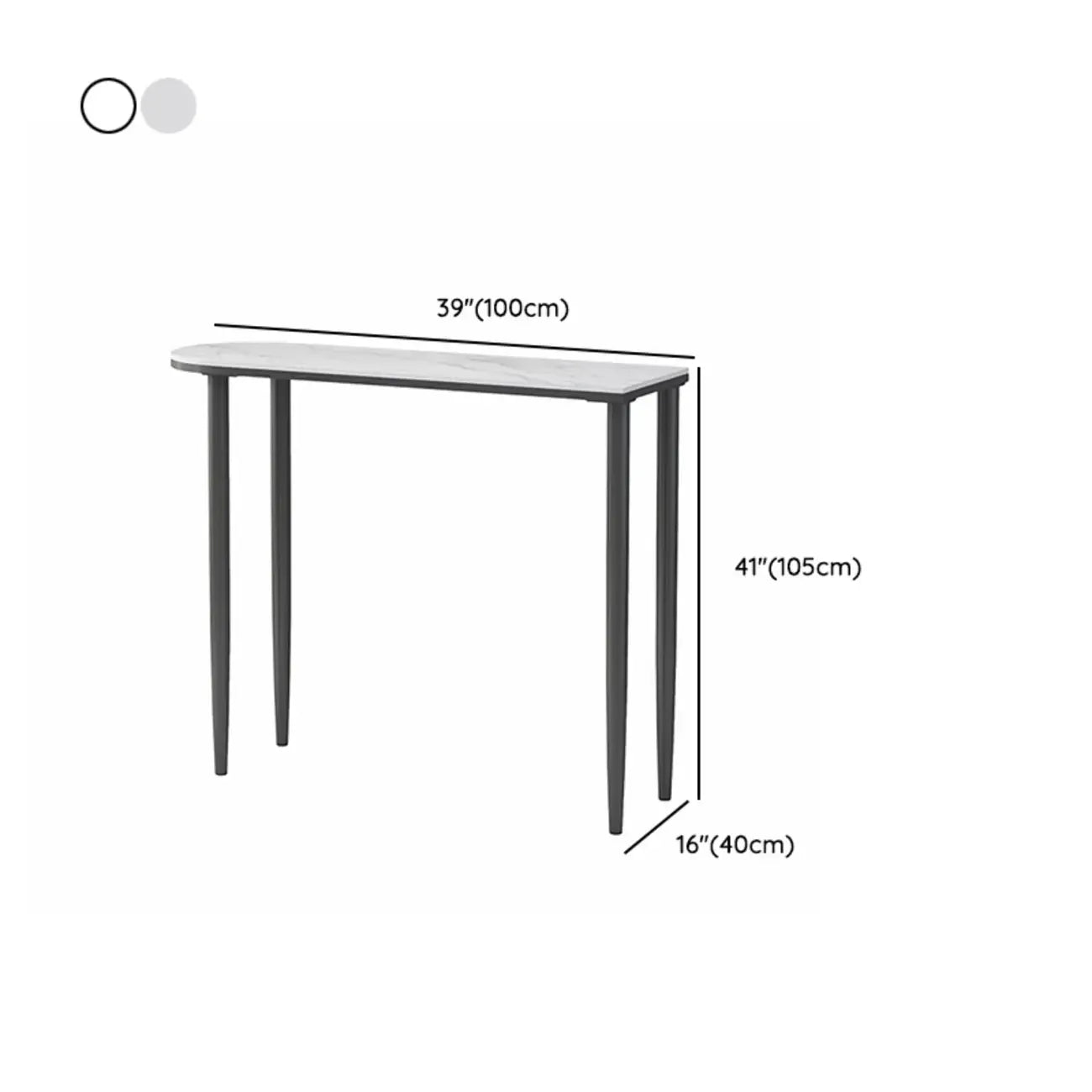 Free Form Modern White Stone Top Bar Table with Iron Frame