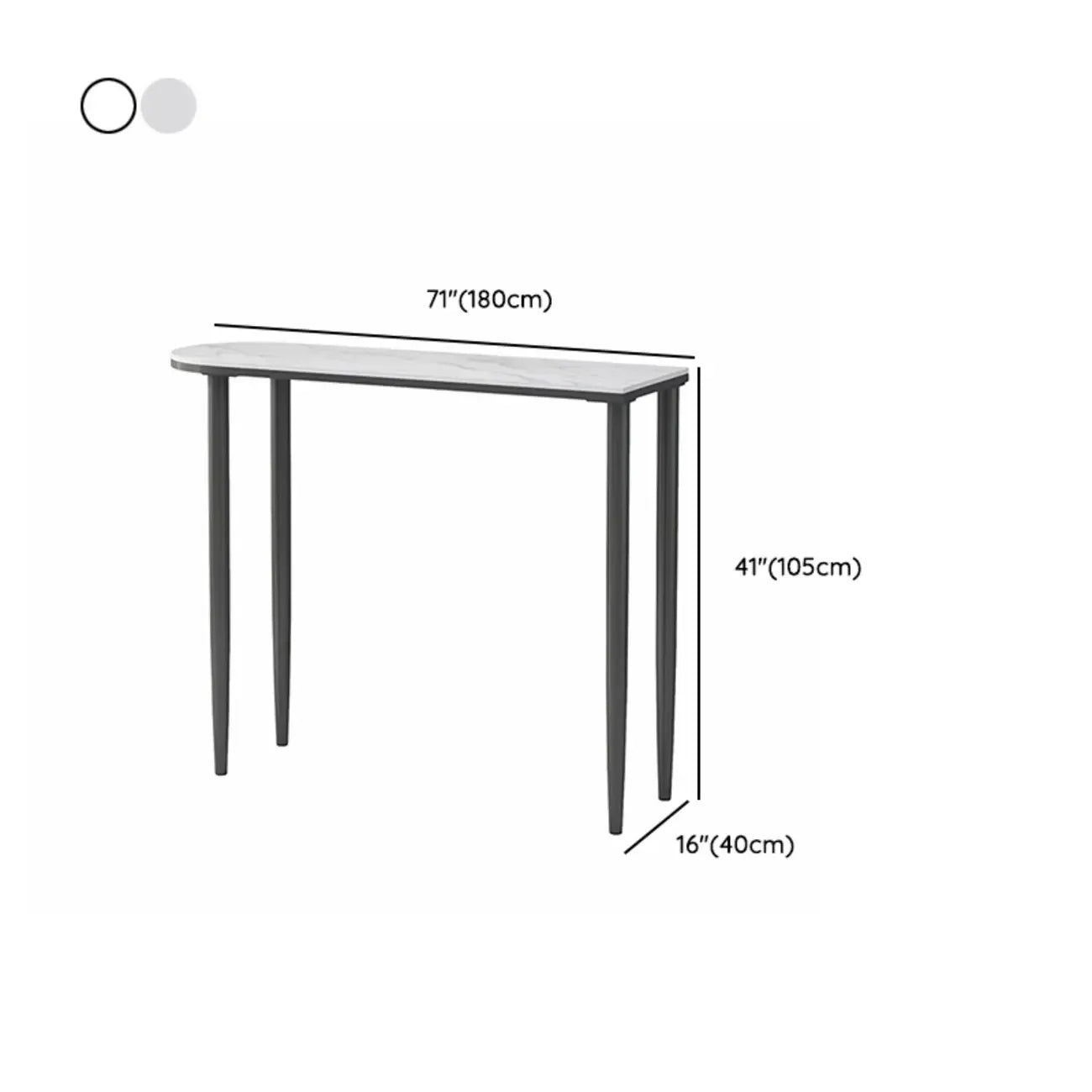 Free Form Modern White Stone Top Bar Table with Iron Frame