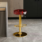 Sleek Metal Clear Acrylic Swivel Adjustable Bar Stool