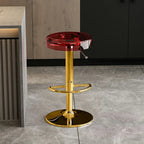 Sleek Metal Clear Acrylic Swivel Adjustable Bar Stool