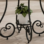 Modern Gloss Finish Steel Marble-Top Round Side Table