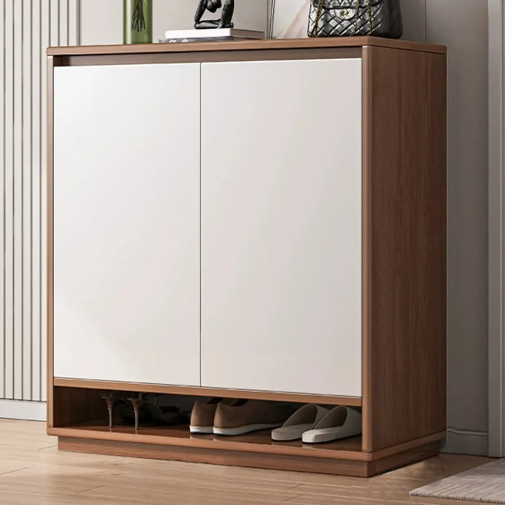 Entryway Rectangular Adjustable Wood Shoe Cabinet with Door
