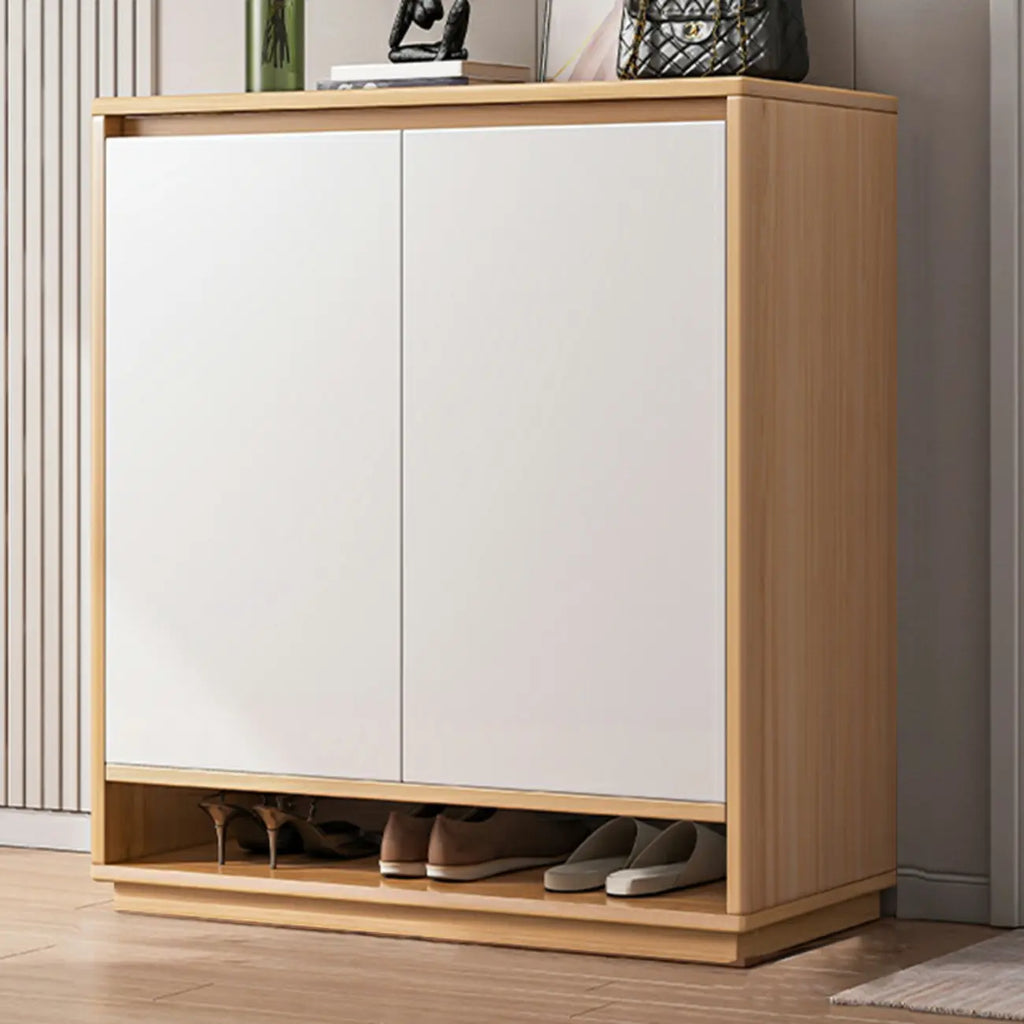 Entryway Rectangular Adjustable Wood Shoe Cabinet with Door