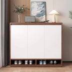 Entryway Rectangular Adjustable Wood Shoe Cabinet with Door