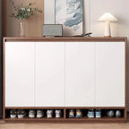 Entryway Rectangular Adjustable Wood Shoe Cabinet with Door