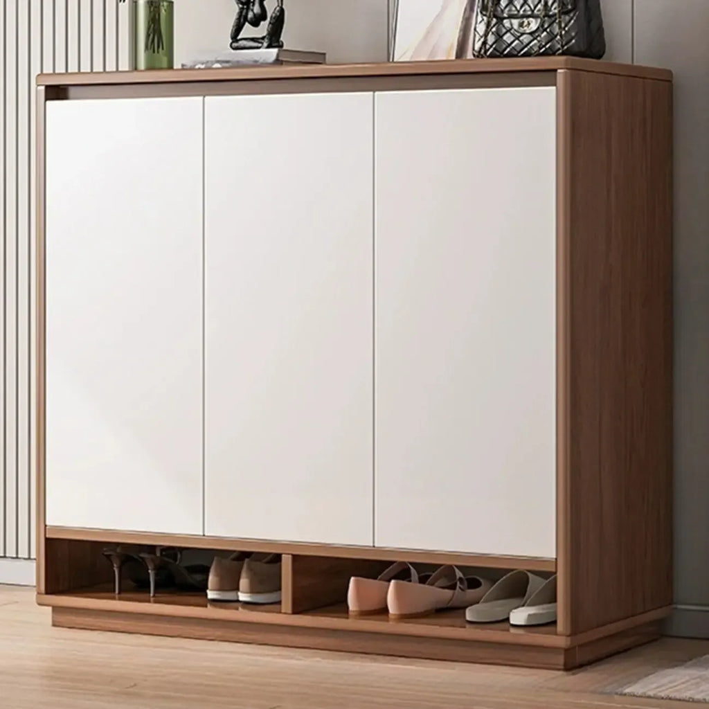 Entryway Rectangular Adjustable Wood Shoe Cabinet with Door