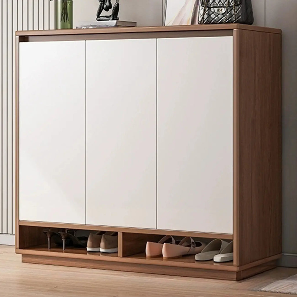 Entryway Rectangular Adjustable Wood Shoe Cabinet with Door