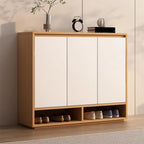 Entryway Rectangular Adjustable Wood Shoe Cabinet with Door