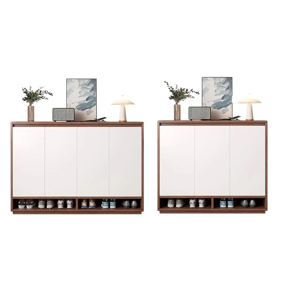 Entryway Rectangular Adjustable Wood Shoe Cabinet with Door