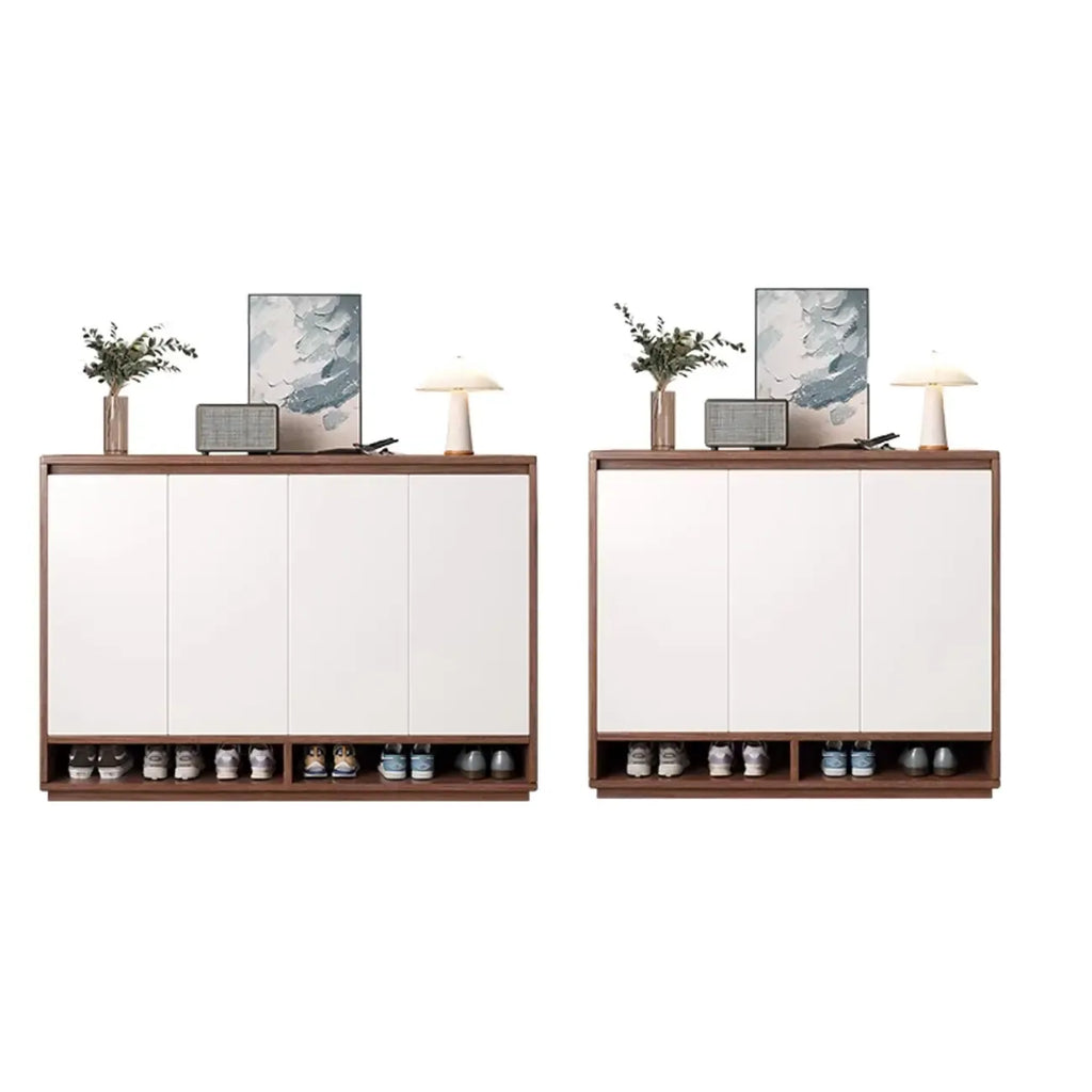 Entryway Rectangular Adjustable Wood Shoe Cabinet with Door