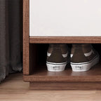 Entryway Rectangular Adjustable Wood Shoe Cabinet with Door