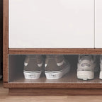 Entryway Rectangular Adjustable Wood Shoe Cabinet with Door