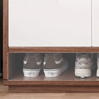 Entryway Rectangular Adjustable Wood Shoe Cabinet with Door