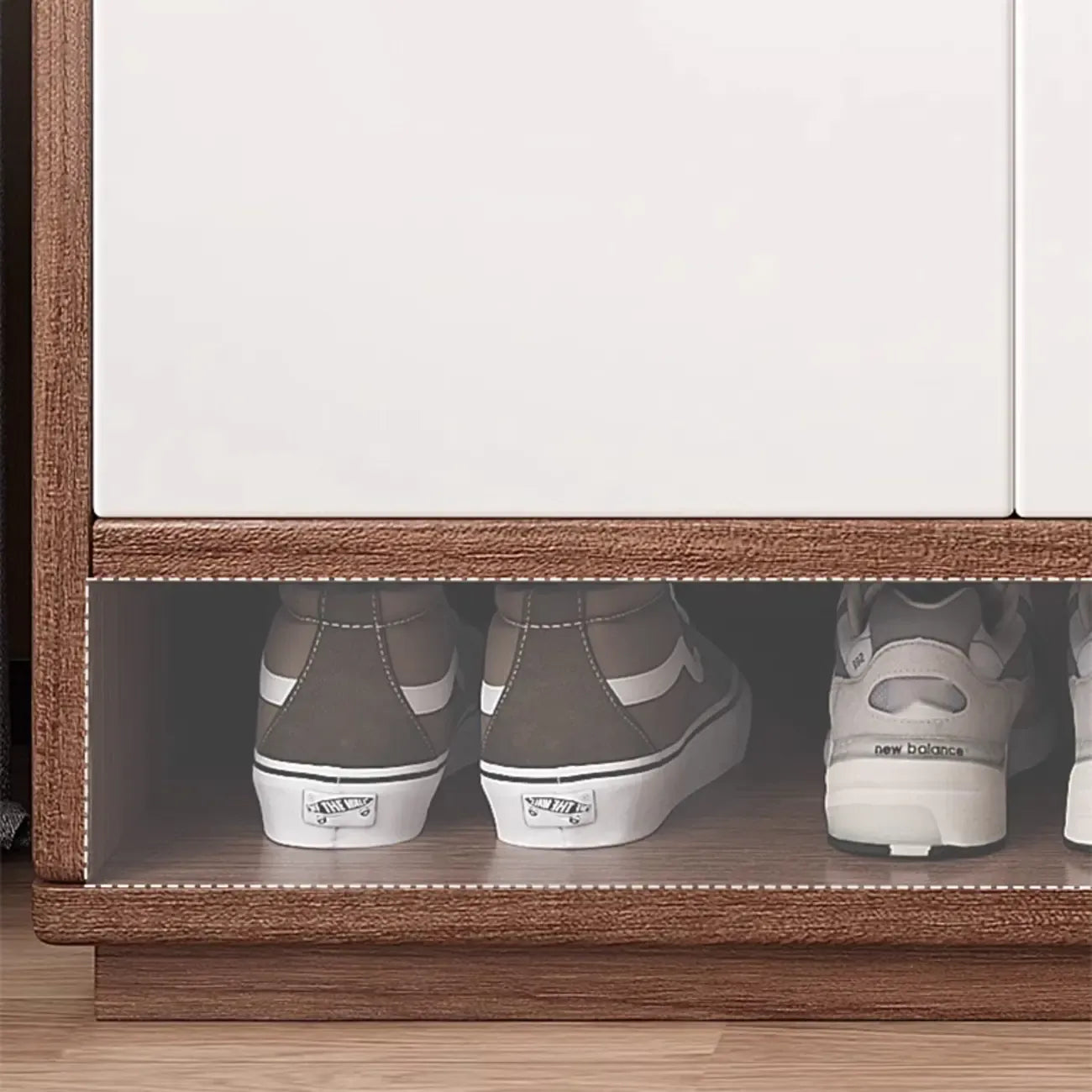 Entryway Rectangular Adjustable Wood Shoe Cabinet with Door