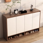Entryway Rectangular Adjustable Wood Shoe Cabinet with Door