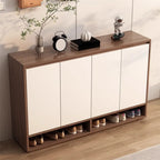 Entryway Rectangular Adjustable Wood Shoe Cabinet with Door