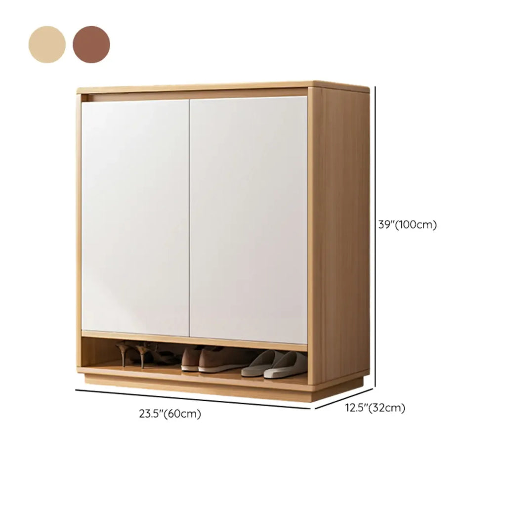 Entryway Rectangular Adjustable Wood Shoe Cabinet with Door