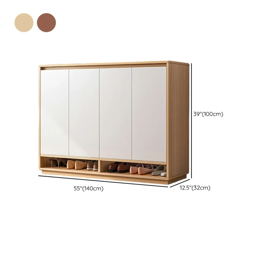 Entryway Rectangular Adjustable Wood Shoe Cabinet with Door